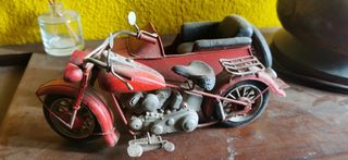 Figura moto sidecar de hierro