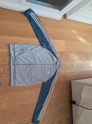 Chaqueta Adidas Niño Talla L Gris/Azul