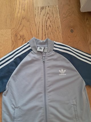 Chaqueta Adidas Niño Talla L Gris/Azul