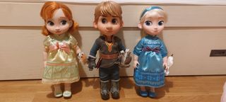 Muñecos Frozen Elsa, Anna y Kristoff. 39 cm. Nuevo