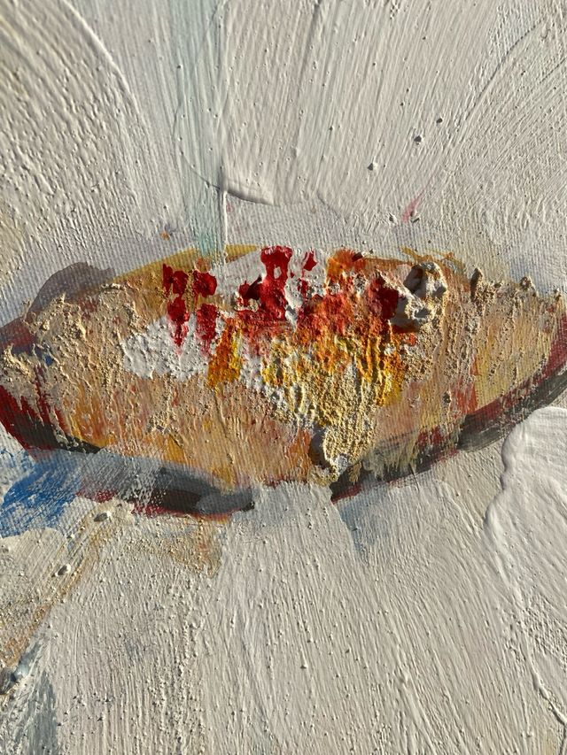 Óleo de margaritas pintado a mano sobre lienzo