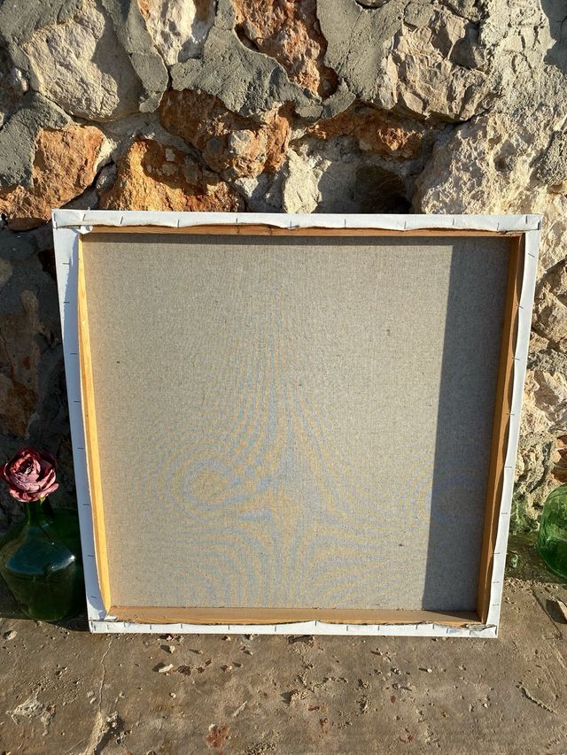 Óleo de margaritas pintado a mano sobre lienzo