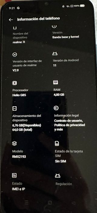 Realme 7i - Color Azul Victoria