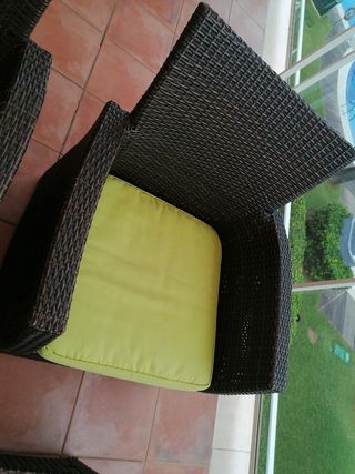 Conjunto sillones y mesa de jardín ratán sintético