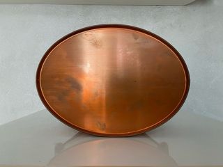 Portavaso ovale rame manici ottone