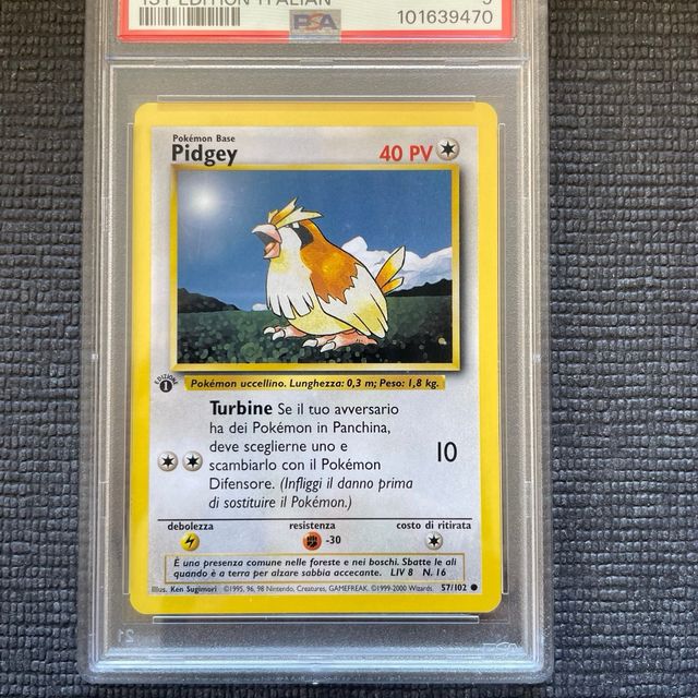 Pokemon Pidgey 1ed Base Set PSA 9