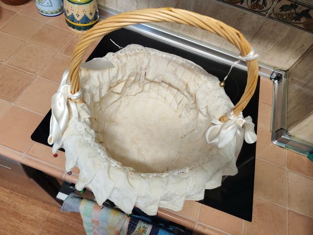 Cesta Mimbre Beige con Detalles