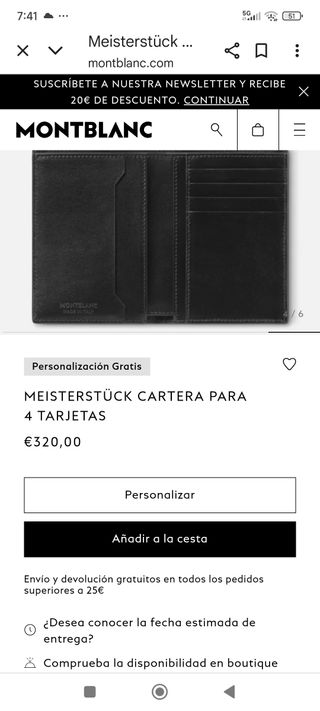 Cartera Montblanc Meisterstuck Negra