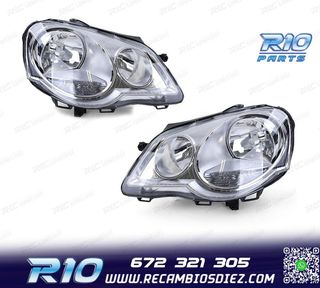 FAROS PARA VOLKSWAGEN VW POLO VI 05-09 CROMO