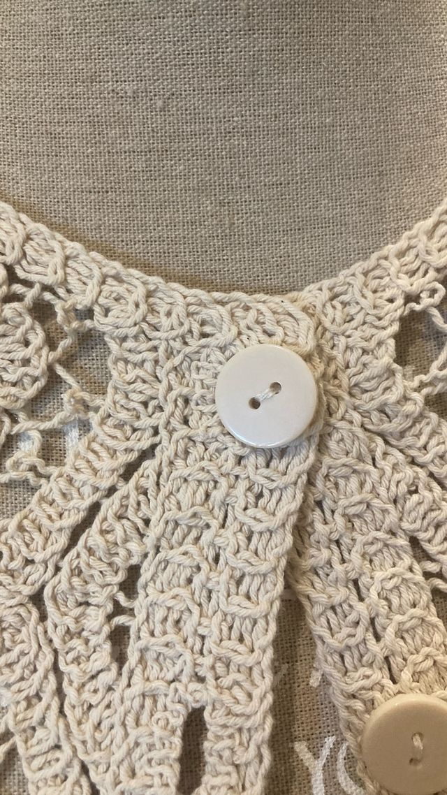 Cardigan uncinetto traforato beige