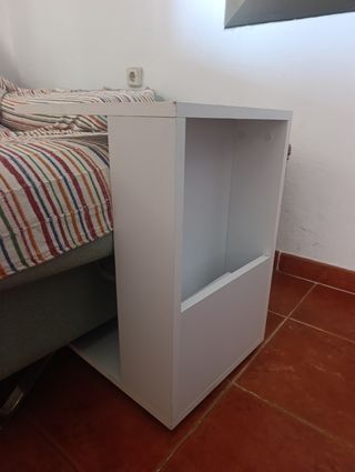 Mesa auxiliar blanca madera con ruedas
