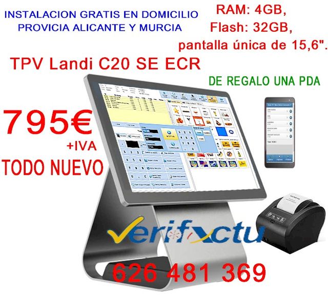 TPV Landi C20 SE ECR con Verifactu SIN CUOTAS