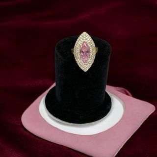 Lanzadera oro 18k piedra rosa y circonitas