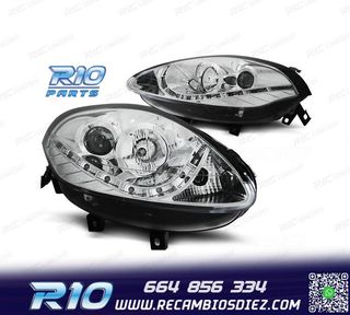 FAROS PARA FIAT BRAVO 2007- LUZ DIURNA FONDO CROMO
