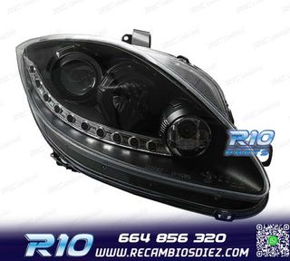 FAROS PARA SEAT LEON ALTEA TOLEDO 04-09 LUZ DIURNA LED FONDO