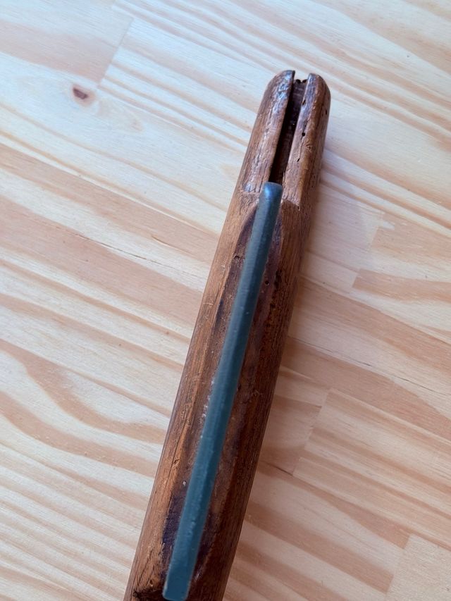 Rasero de madera y cristal Antiguo