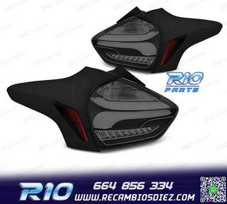 PILOTOS PARA FORD FOCUS MK3 15-18 LED DINÁMICOS NEGRO AHUMA