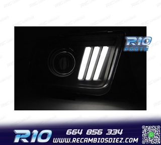 FAROS PARA FORD MUSTANG 04-09 TUBO DE LUZ NEGRO