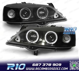 FAROS PARA OPEL ASTRA G 97-04 OJOS ANGEL FONDO NEGRO H1-H1