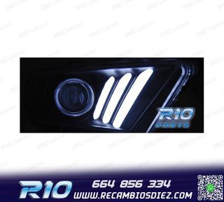 FAROS FORD MUSTANG 10-13 LED DINÁMICOS NEGRO