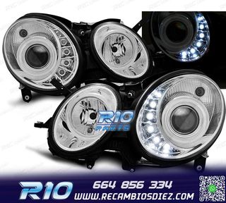 FAROS PARA MERCEDES W211 02-06 LED CROMADOS