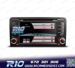 RADIO NAVEGADOR 7" PARA AUDI A3 8P 03-12 USB GPS TACTIL HD