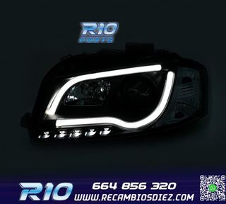 FAROS AUDI A3 8P LUZ DIURNA TUBE LIGHT FONDO NEGRO