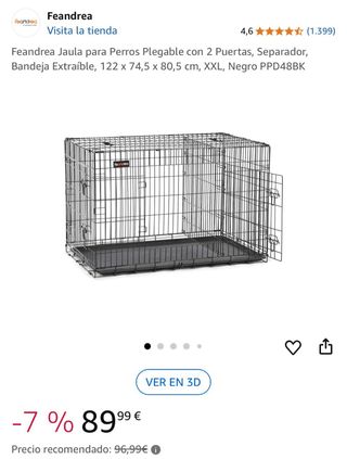Feandrea Jaula para Perros 122 x 74,5 x 80,5 cm