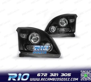 FAROS TOYOTA LAND CRUISER FJ120 03-08 OJOS ANGEL FONDO NEGRO