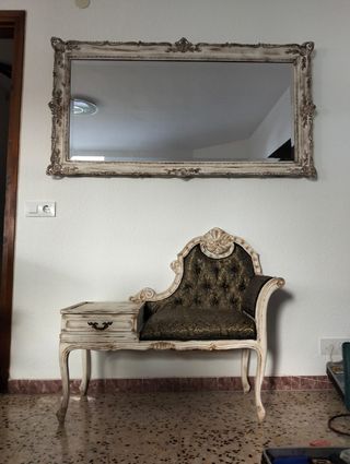 Conjunto Telefonero Vintage con Espejo