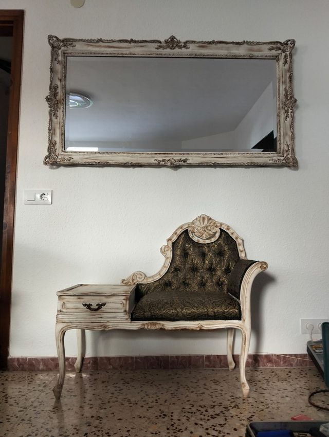 Conjunto Telefonero Vintage con Espejo