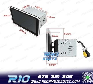 RADIO NAVEGADOR 2DIN 10" HD TÁCTIL BLUETOOTH USB SD