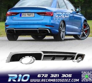 DIFUSOR AUDI A3 8V 12-16 LOOK RS3 + COLAS ESCAPE