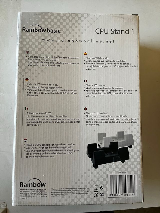Soporte CPU Rainbow basic con ruedas nuevo