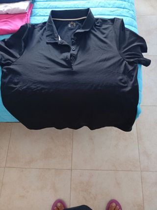 Polo CRIVIT Negro Talla L  46/48 polo azul clarito