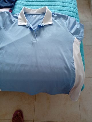 Polo CRIVIT Negro Talla L  46/48 polo azul clarito