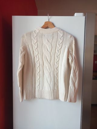 Maglione girocollo bianco donna