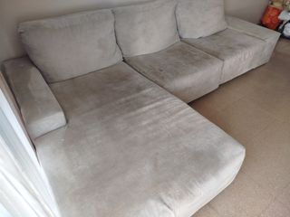 Sofá modular beige de tela