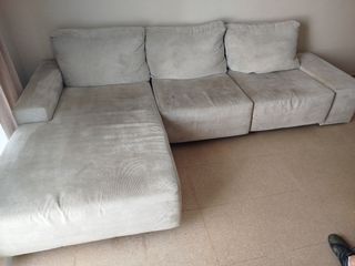 Sofá modular beige de tela