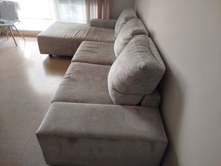 Sofá modular beige de tela