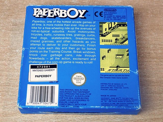 Paperboy Nintendo Game Boy
