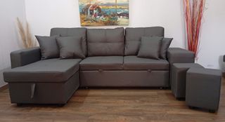 Sofá Cama, Chaiselong Gris, Arcón. ¡EN OFERTA!