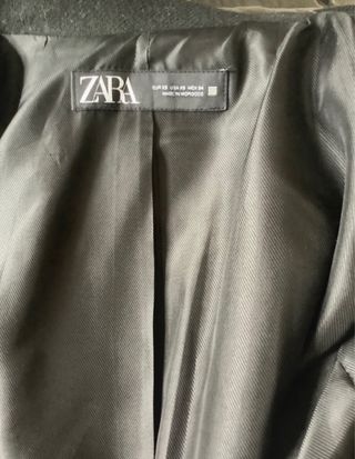 Abrigo Lana Zara Negro Nuevo.