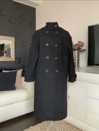Abrigo Lana Zara Negro Nuevo.