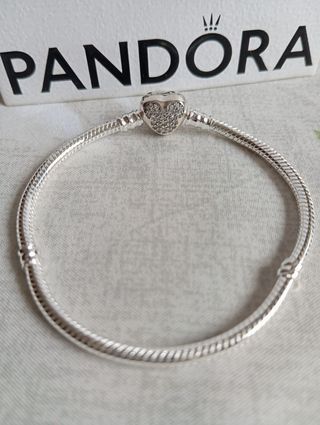 Pulsera Pandora Corazón Plata 18cm