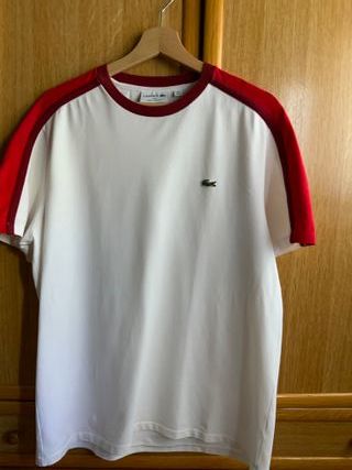 Camiseta Lacoste Blanca y Roja