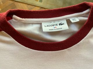 Camiseta Lacoste Blanca y Roja