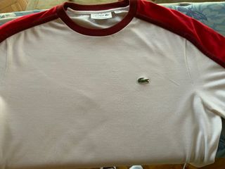 Camiseta Lacoste Blanca y Roja