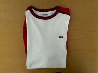 Camiseta Lacoste Blanca y Roja