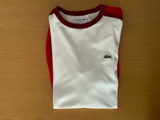 Camiseta Lacoste Blanca y Roja